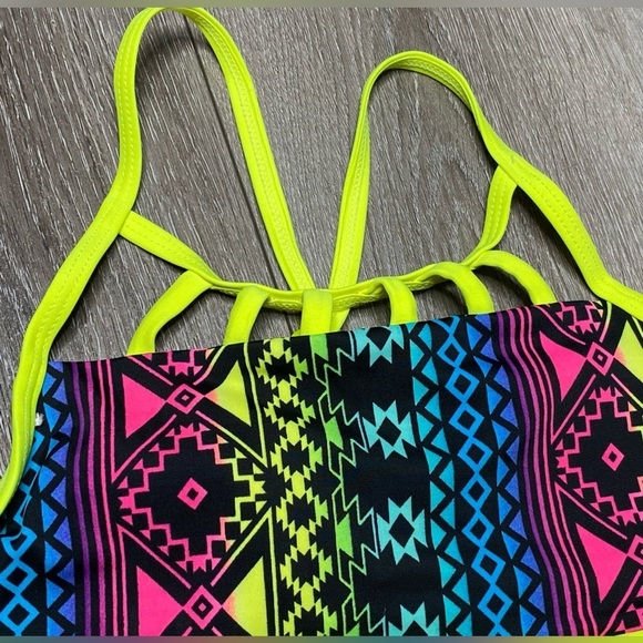 Justice Girl Bikini Top & Bottom Seimsuit Neon Set Size 10 - Picture 5 of 16